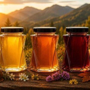 Reserve Honey Gift Set with Spring Blossom, Wildflower Crest, and Mountain Amber Reserve honeys